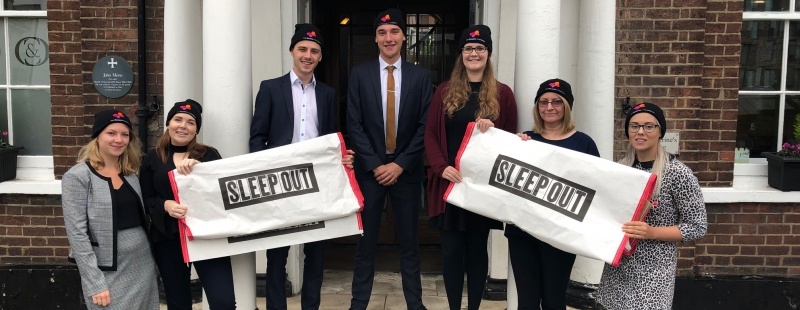 Clapham & Collinge Solicitors taking part in Norwich Sleep Out 2019